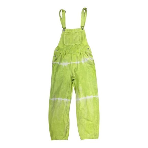 Riley Vintage Matcha Upcycled Tie Dye Overalls Denim Size - Picture 6 of 10